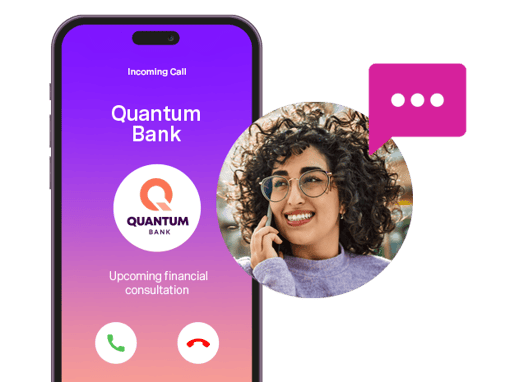 API RCS Mobile device showcasing how branded calling looks